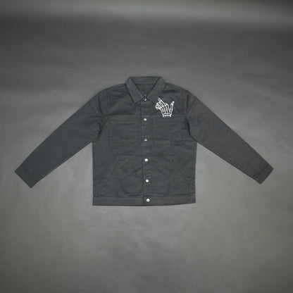 Men's Finger Printed Denim Jacket