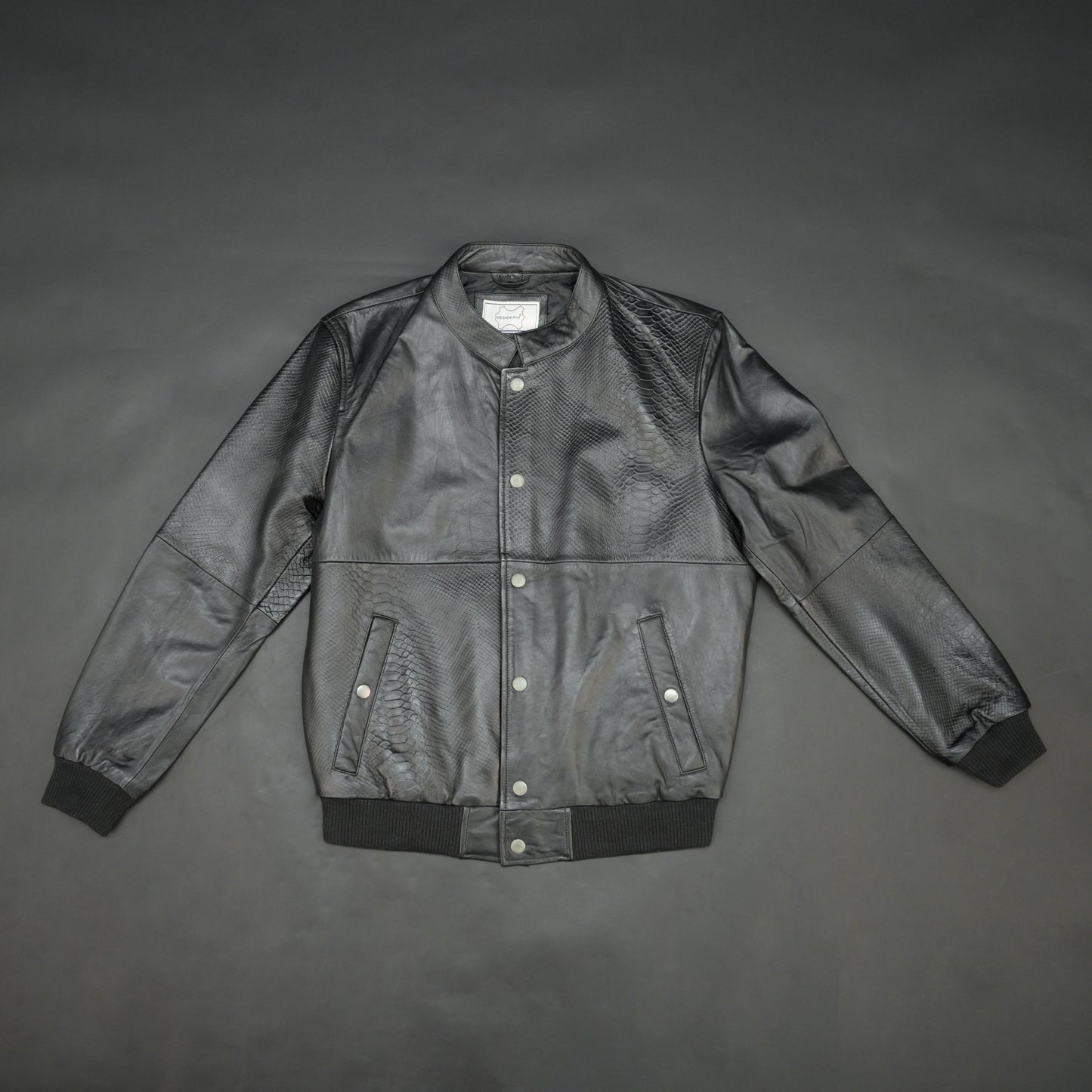 Real Leather Button Down Black Jacket