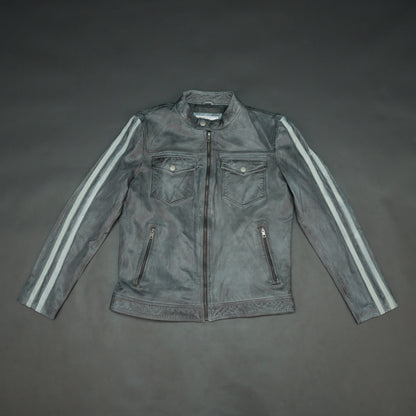 Real Leather Red Stripe Jacket