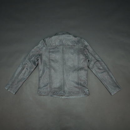 Real Leather Red Stripe Jacket