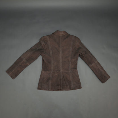 Dark brown goat leather coat with soft, durable material, two functional pockets, and versatile design for casual and formal wear