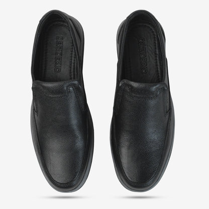 Black Cow Leather Milled Loafer PRT-03 with slip-resistant rubber sole, designed for durability, comfort, and versatile daily wear