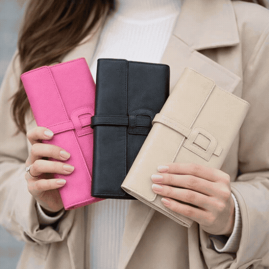 Women's Strap Closure Leather Clutch 851