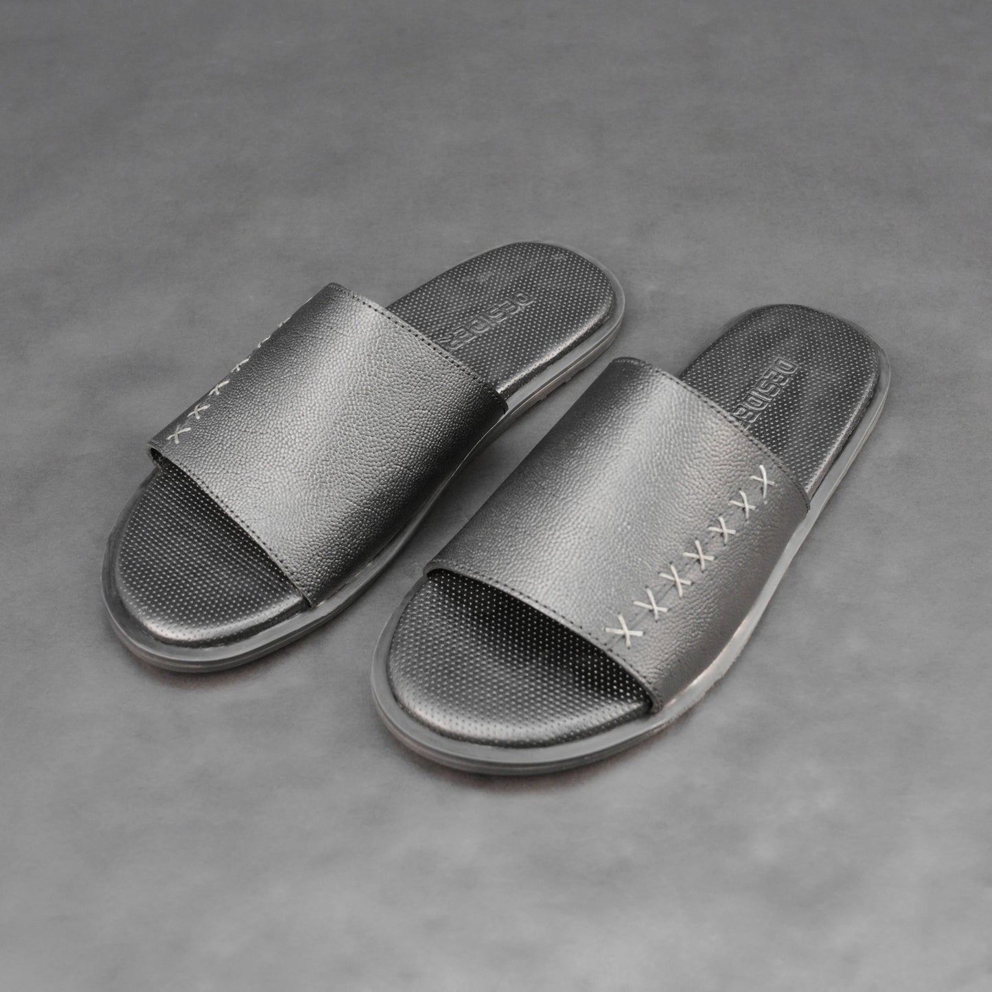 Cow printed leather footwear with cushioned insole and TPR sole.