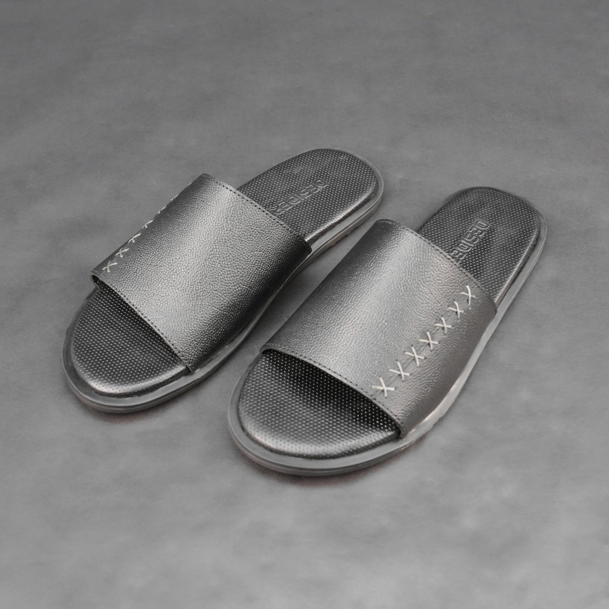 Cow printed leather footwear with cushioned insole and TPR sole.