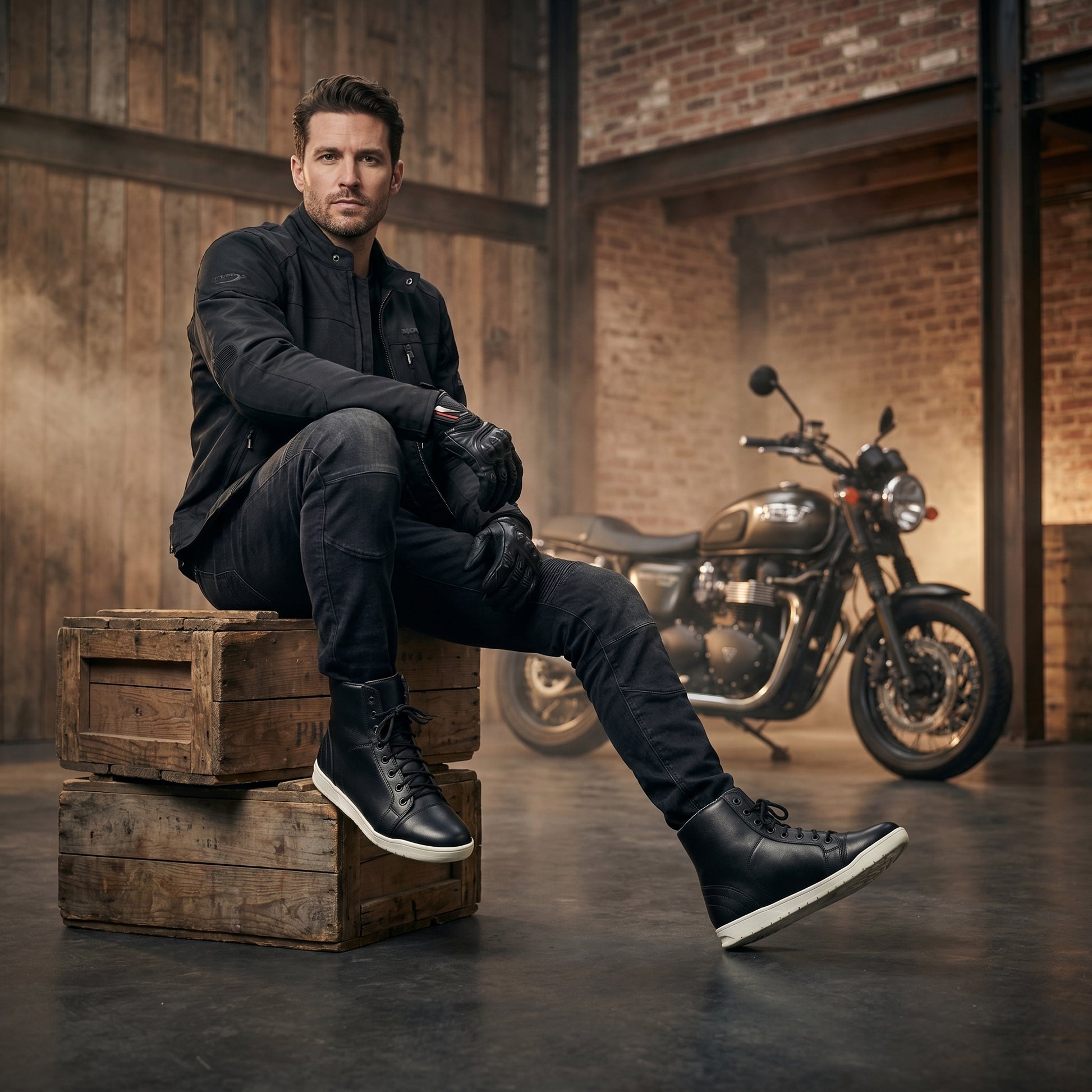 Black High Top Casual Sneaker Boots	
#Desiderio #HighTopSneakers #SneakerBoots #BlackSneakers #CasualFootwear #MensFootwear #StreetStyle #GenuineLeather