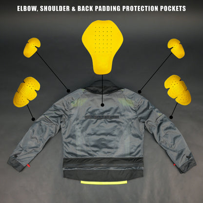Cogobush Black & Neon Yellow Mesh Motorcycle Riding Jacket with Armor Pockets #Desiderio #MotorcycleJacket #MeshJacket #RidingGear #ArmorReady #BikerStyle #SummerRiding #ProtectiveGear