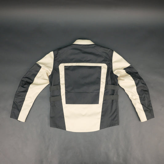 Cogobush Black & Beige Adventure Touring Motorcycle Riding Jacket with Armor Pockets #Desiderio #AdventureJacket #MotorcycleJacket #TouringGear #ArmorReady #RidingGear #BikerStyle #ProtectiveGear