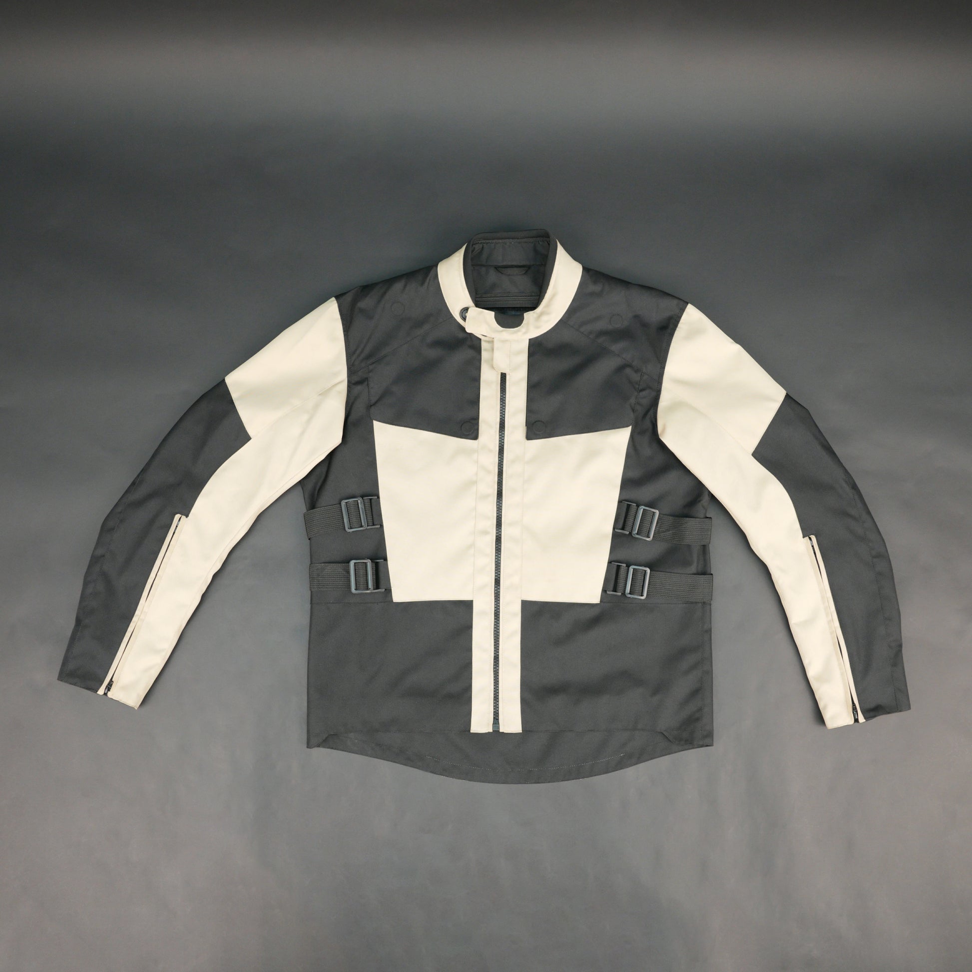 Cogobush Black & Beige Adventure Touring Motorcycle Riding Jacket with Armor Pockets #Desiderio #AdventureJacket #MotorcycleJacket #TouringGear #ArmorReady #RidingGear #BikerStyle #ProtectiveGear