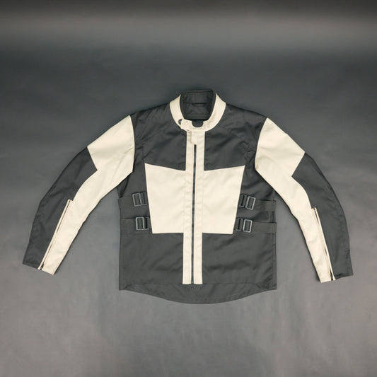 Cogobush Black & Beige Adventure Touring Motorcycle Riding Jacket with Armor Pockets #Desiderio #AdventureJacket #MotorcycleJacket #TouringGear #ArmorReady #RidingGear #BikerStyle #ProtectiveGear