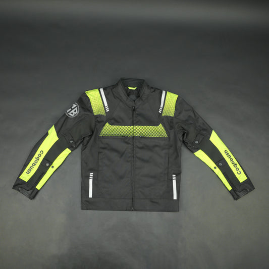 Cogobush Black & Neon Yellow Mesh Motorcycle Riding Jacket
#Desiderio #MotorcycleJacket #MeshJacket #RidingGear #BikerStyle #SummerRiding #ProtectiveGear #MotorcycleApparel