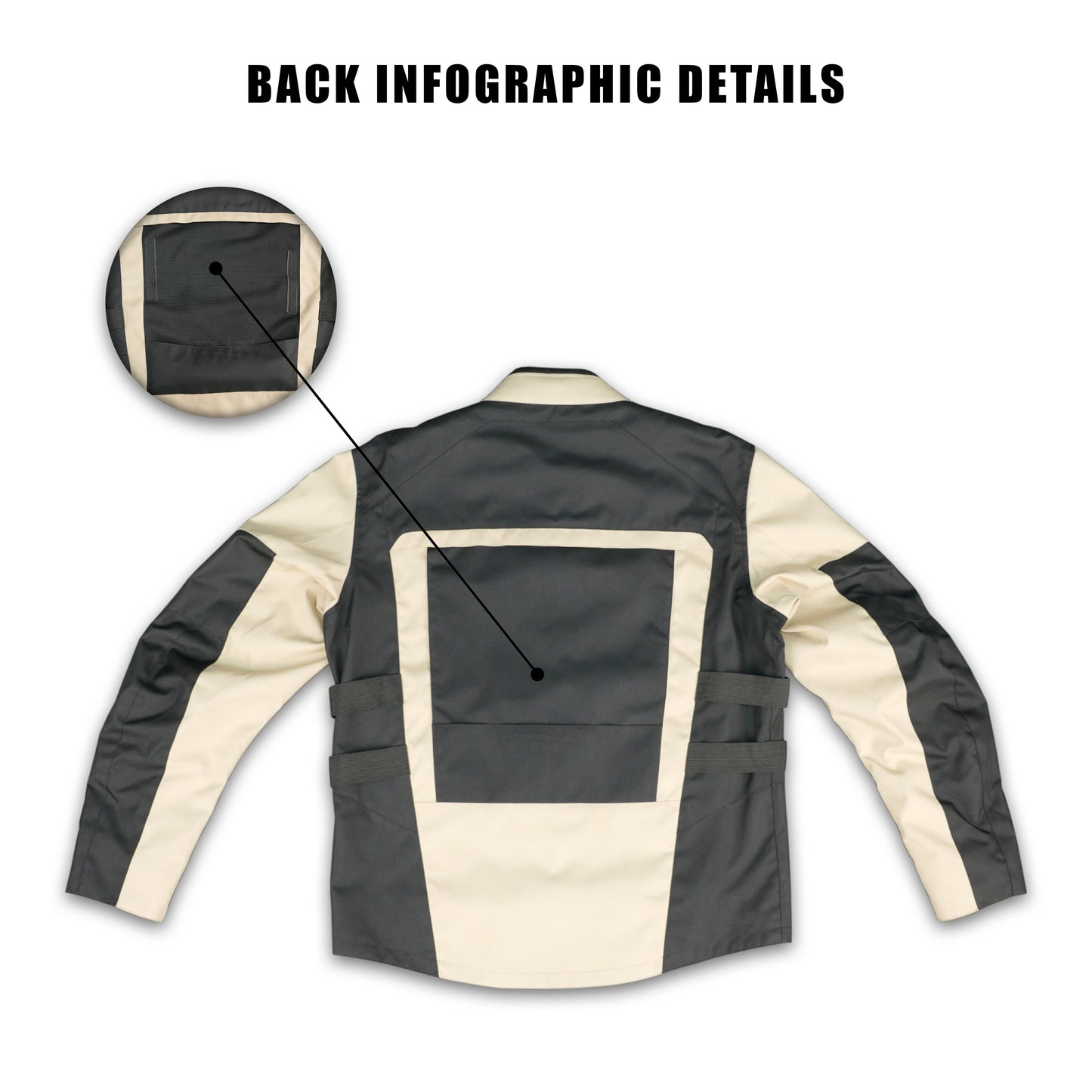 Cogobush Black & Beige Adventure Touring Motorcycle Riding Jacket with Armor Pockets #Desiderio #AdventureJacket #MotorcycleJacket #TouringGear #ArmorReady #RidingGear #BikerStyle #ProtectiveGear