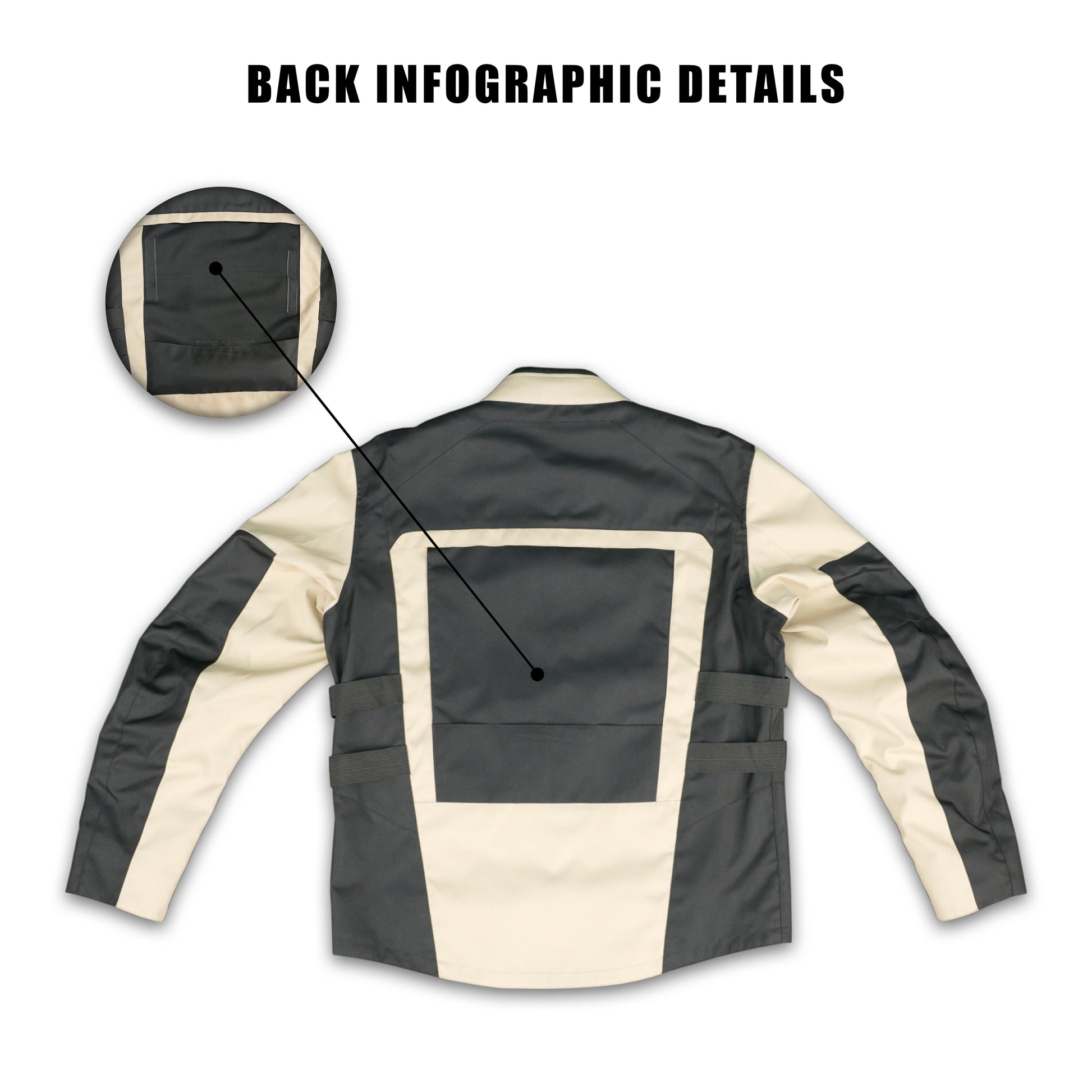 Cogobush Black & Beige Adventure Touring Motorcycle Riding Jacket with Armor Pockets #Desiderio #AdventureJacket #MotorcycleJacket #TouringGear #ArmorReady #RidingGear #BikerStyle #ProtectiveGear