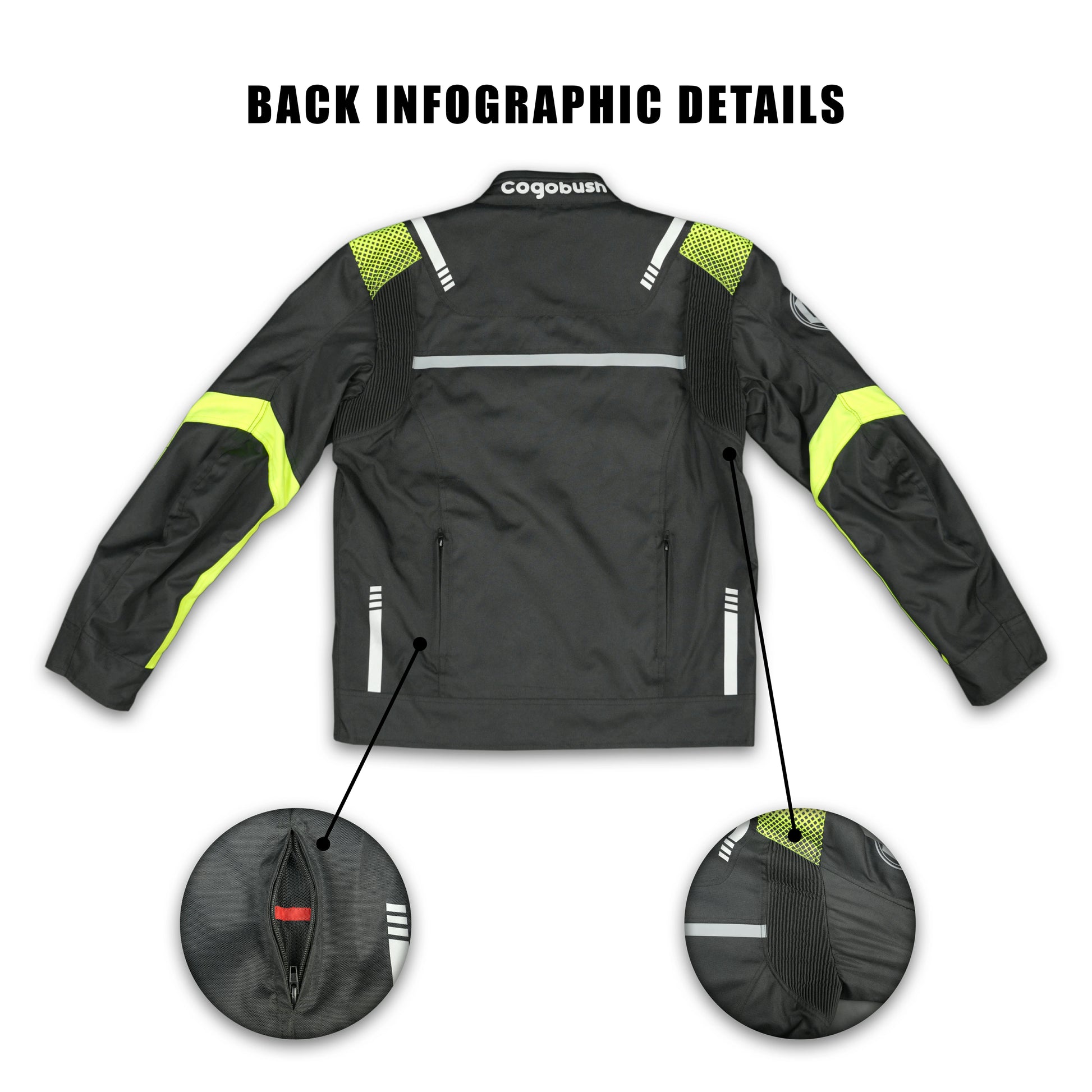 Cogobush Black & Neon Yellow Mesh Motorcycle Riding Jacket
#Desiderio #MotorcycleJacket #MeshJacket #RidingGear #BikerStyle #SummerRiding #ProtectiveGear #MotorcycleApparel