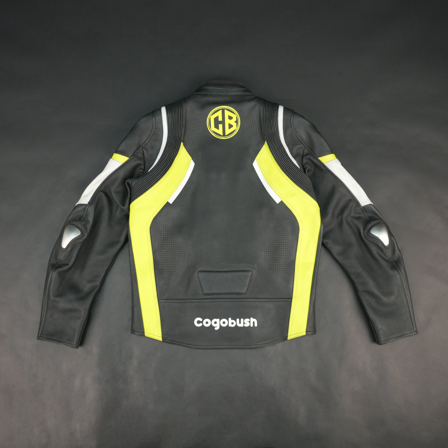 Cogobush CB Grey & Neon Yellow Leather Look Motorcycle Riding Jacket #Desiderio #MotorcycleJacket #LeatherLook #RidingGear #BikerStyle #MotorcycleApparel #ProtectiveGear #RiderStyle