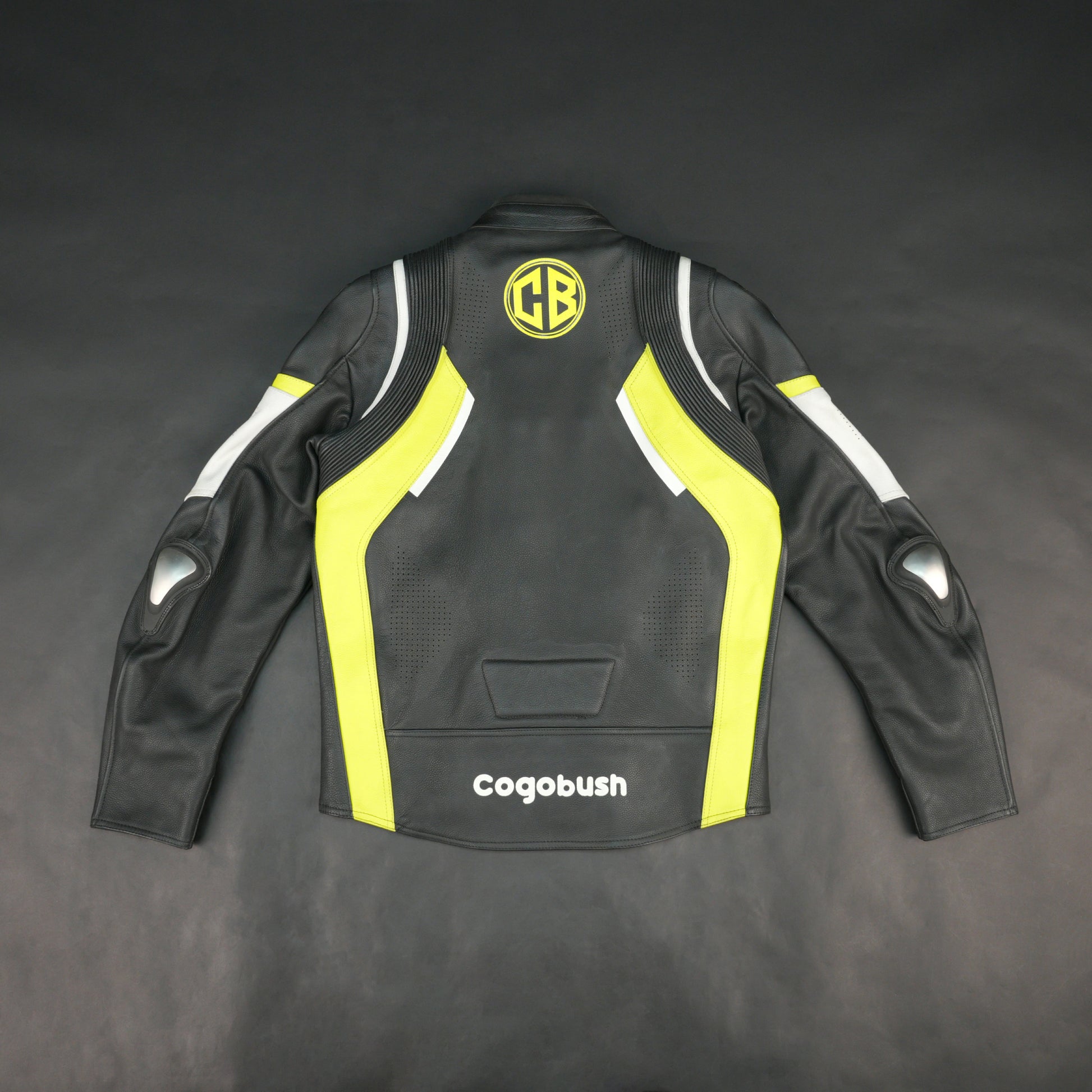 Cogobush CB Grey & Neon Yellow Leather Look Motorcycle Riding Jacket #Desiderio #MotorcycleJacket #LeatherLook #RidingGear #BikerStyle #MotorcycleApparel #ProtectiveGear #RiderStyle