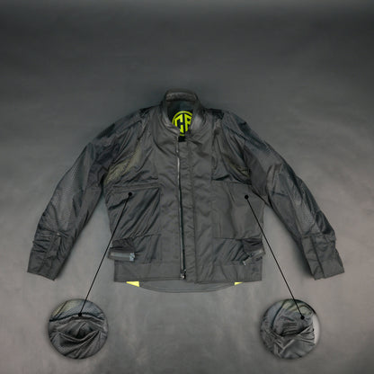 Cogobush CB Grey & Neon Yellow Leather Look Motorcycle Riding Jacket #Desiderio #MotorcycleJacket #LeatherLook #RidingGear #BikerStyle #MotorcycleApparel #ProtectiveGear #RiderStyle
