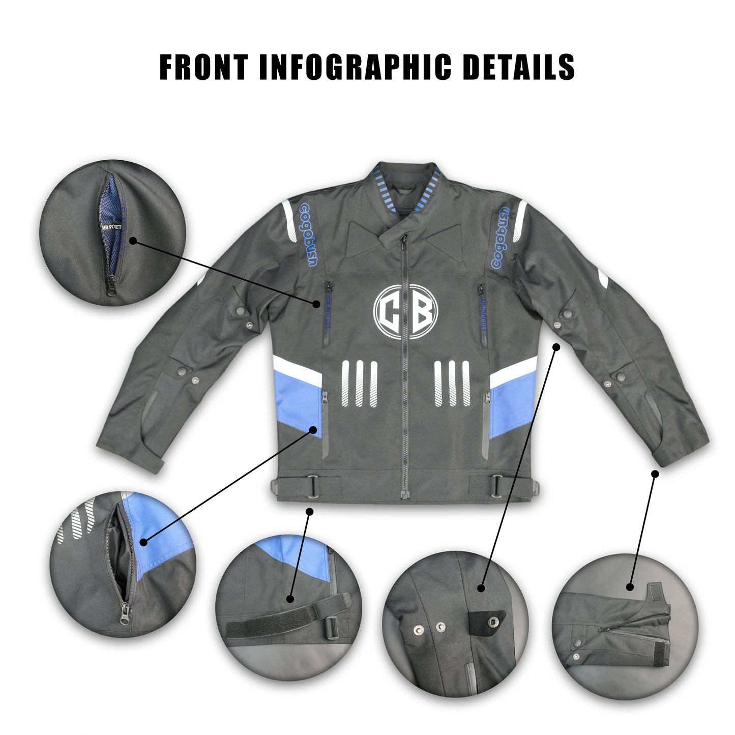 Cogobush CB Grey & Blue Mesh Motorcycle Riding Jacket with Armor Pockets & Reflective Safety
#Desiderio #MotorcycleJacket #MeshJacket #RidingGear #ReflectiveSafety #ArmorReady #BikerStyle #ProtectiveGear
