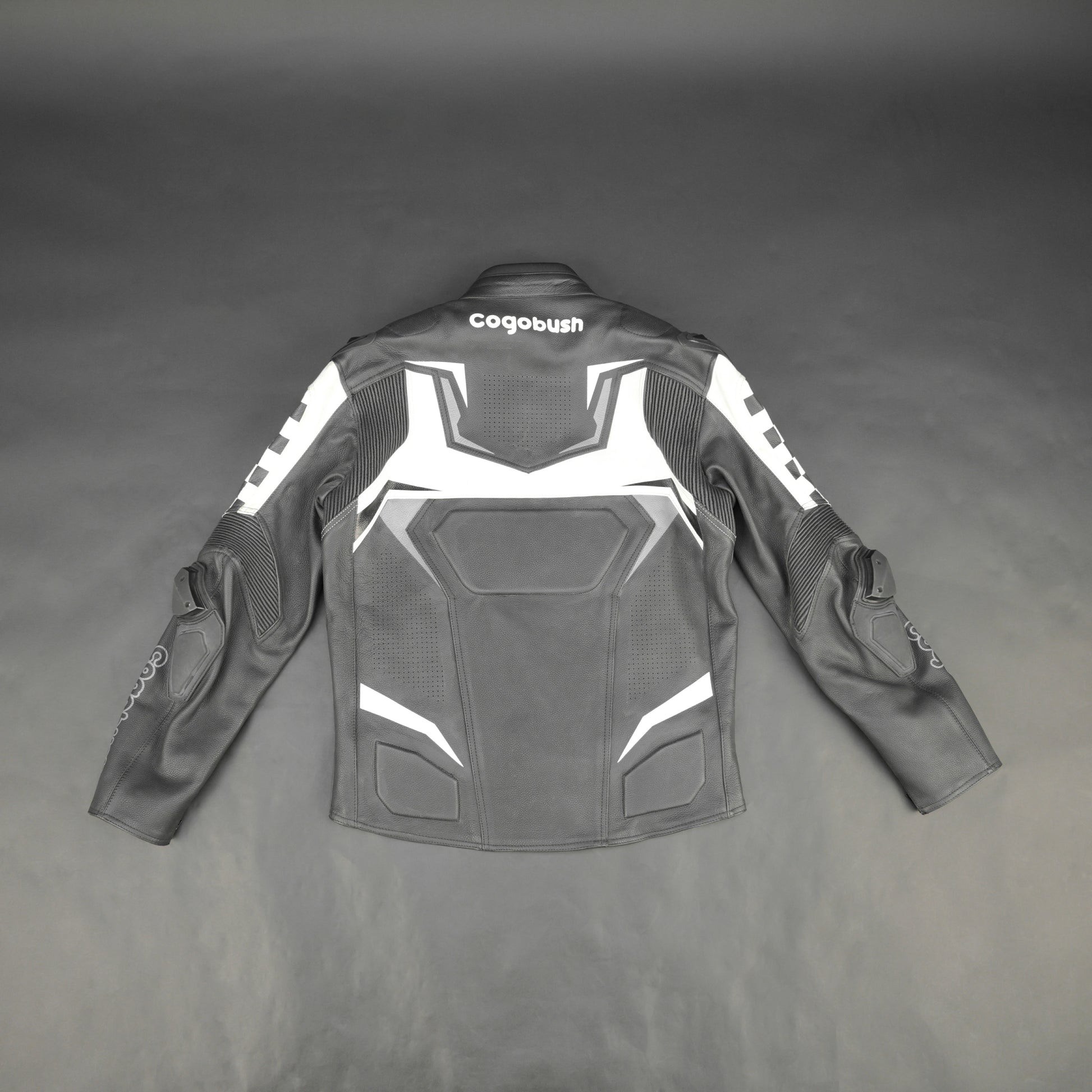 Cogobush Grey & White Checkered Racing Motorcycle Jacket with Armor Pockets #Desiderio #MotorcycleJacket #RacingJacket #RidingGear #ArmorReady #BikerStyle #ProtectiveGear #MotorcycleApparel