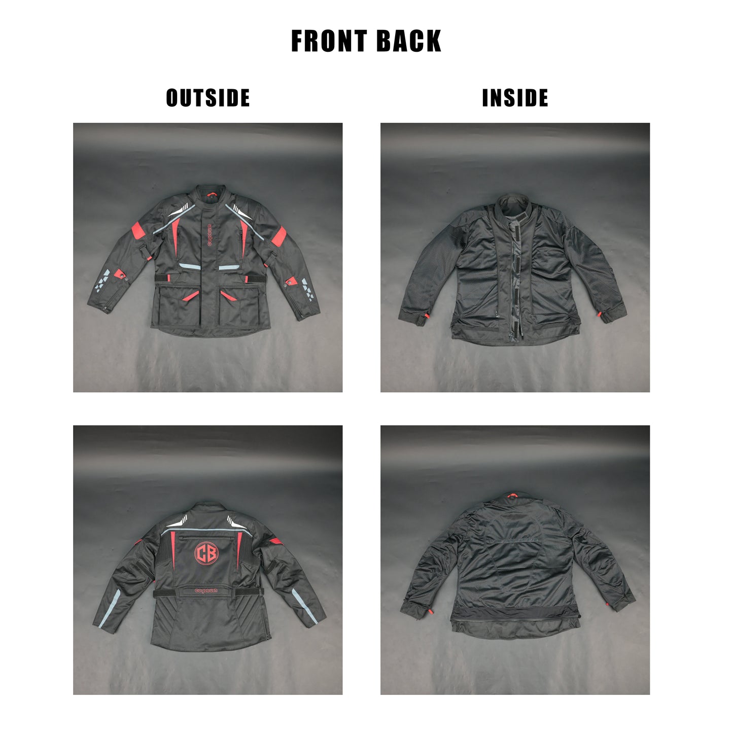 Cogobush Men's Black Motorcycle Riding Jacket with Red Accents - Waterproof Breathable Bike Protective Jacket #Desiderio #MotorcycleJacket #WaterproofJacket #RidingGear #ProtectiveGear #BikerStyle #BreathableJacket #MotorcycleApparel