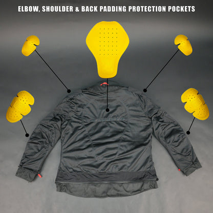 Cogobush Men's Black Motorcycle Riding Jacket with Red Accents - Waterproof Breathable Bike Protective Jacket #Desiderio #MotorcycleJacket #WaterproofJacket #RidingGear #ProtectiveGear #BikerStyle #BreathableJacket #MotorcycleApparel