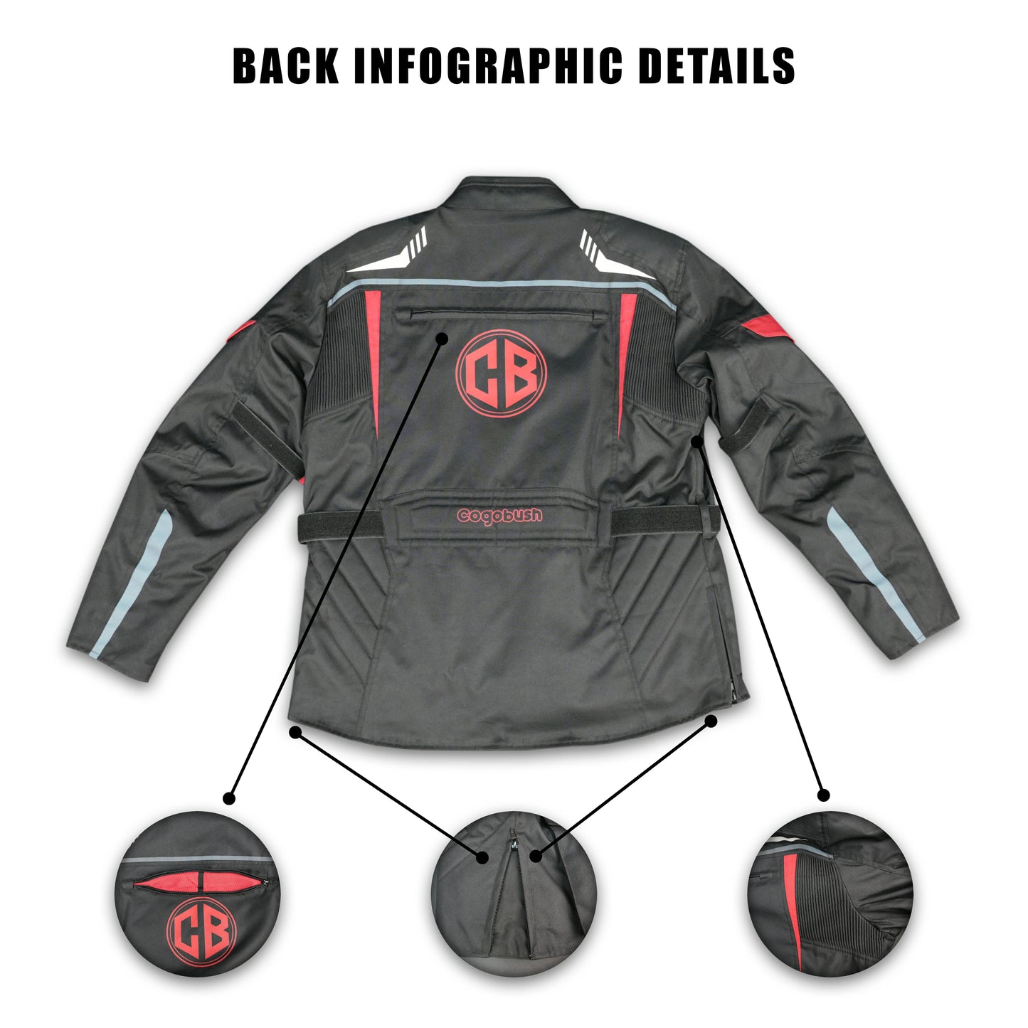 Cogobush Men's Black Motorcycle Riding Jacket with Red Accents - Waterproof Breathable Bike Protective Jacket #Desiderio #MotorcycleJacket #WaterproofJacket #RidingGear #ProtectiveGear #BikerStyle #BreathableJacket #MotorcycleApparel