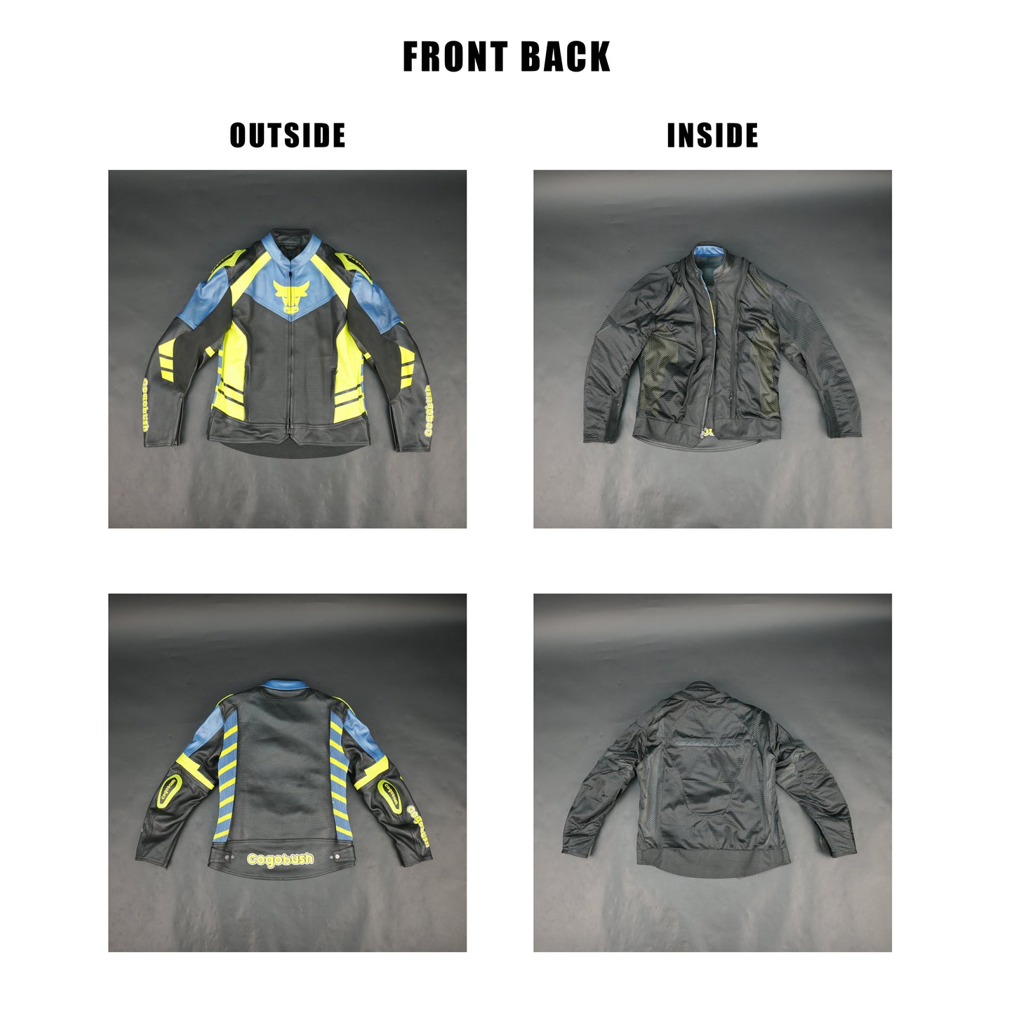 Cogobush Mens Blue Black Neon Yellow Bull Motorcycle Riding Jacket Premium Perforated Leather Bike Jacket #Desiderio #LeatherJacket #MotorcycleJacket #RidingGear #PerforatedLeather #BikerStyle #ProtectiveGear #MotorcycleApparel