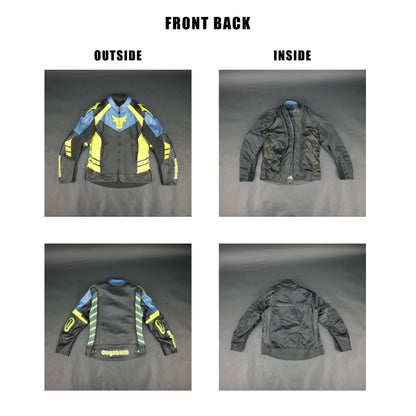 Cogobush Mens Blue Black Neon Yellow Bull Motorcycle Riding Jacket Premium Perforated Leather Bike Jacket #Desiderio #LeatherJacket #MotorcycleJacket #RidingGear #PerforatedLeather #BikerStyle #ProtectiveGear #MotorcycleApparel