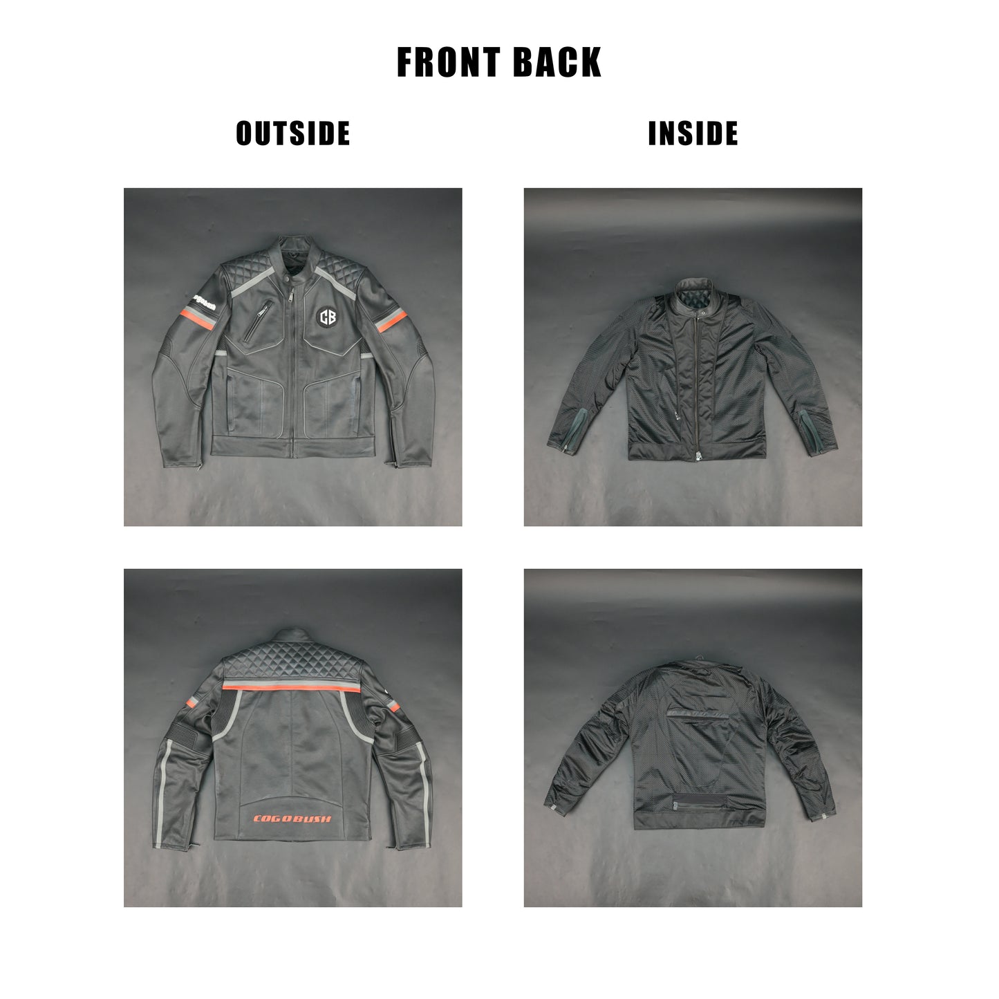 Cogobush Mens Grey Quilted Leather Motorcycle Jacket with Reflective Strips - Premium Biker Rider Jacket #Desiderio #LeatherJacket #MotorcycleJacket #BikerJacket #GenuineLeather #MotorcycleGear #MensFashion #ReflectiveGear