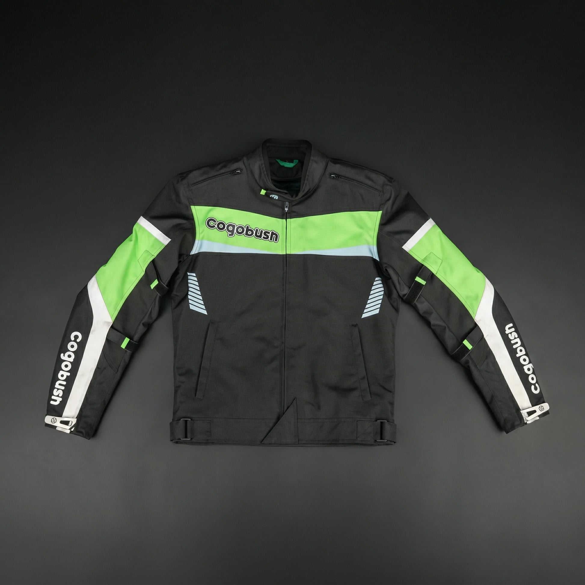 Cogobush Neon Green Motorcycle Riding Jacket with Ventilation & Armor Pockets #Desiderio #MotorcycleJacket #RidingGear #ArmorReady #VentilatedJacket #BikerStyle #SummerRiding #ProtectiveGear