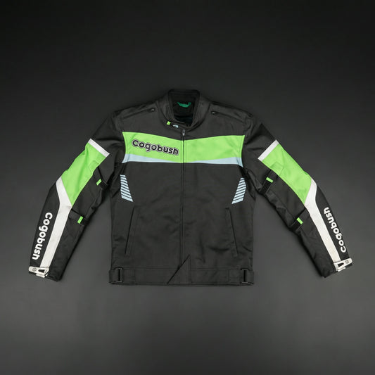 Cogobush Neon Green Motorcycle Riding Jacket with Ventilation & Armor Pockets #Desiderio #MotorcycleJacket #RidingGear #ArmorReady #VentilatedJacket #BikerStyle #SummerRiding #ProtectiveGear