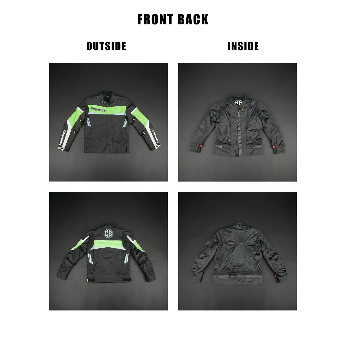 Cogobush Neon Green Motorcycle Riding Jacket with Ventilation & Armor Pockets #Desiderio #MotorcycleJacket #RidingGear #ArmorReady #VentilatedJacket #BikerStyle #SummerRiding #ProtectiveGear