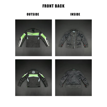 Cogobush Neon Green Motorcycle Riding Jacket with Ventilation & Armor Pockets #Desiderio #MotorcycleJacket #RidingGear #ArmorReady #VentilatedJacket #BikerStyle #SummerRiding #ProtectiveGear