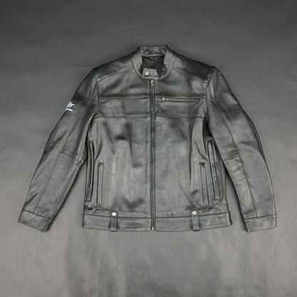Cogobush Premium Black Real Leather Motorcycle Biker Jacket with Armor Pockets #Desiderio #LeatherJacket #MotorcycleJacket #BikerJacket #GenuineLeather #RidingGear #MensFashion #PremiumLeather