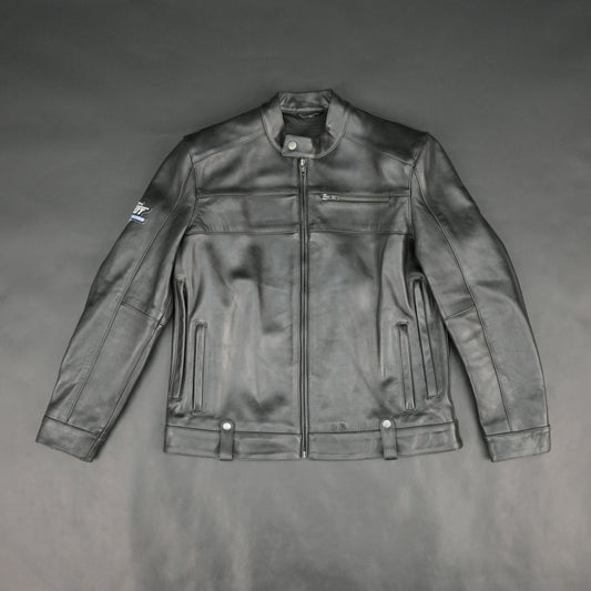 Cogobush Premium Black Real Leather Motorcycle Biker Jacket with Armor Pockets #Desiderio #LeatherJacket #MotorcycleJacket #BikerJacket #GenuineLeather #RidingGear #MensFashion #PremiumLeather