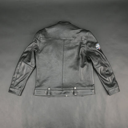 Cogobush Premium Black Real Leather Motorcycle Biker Jacket with Armor Pockets #Desiderio #LeatherJacket #MotorcycleJacket #BikerJacket #GenuineLeather #RidingGear #MensFashion #PremiumLeather