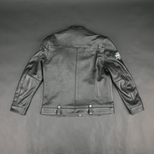 Cogobush Premium Black Real Leather Motorcycle Biker Jacket with Armor Pockets #Desiderio #LeatherJacket #MotorcycleJacket #BikerJacket #GenuineLeather #RidingGear #MensFashion #PremiumLeather
