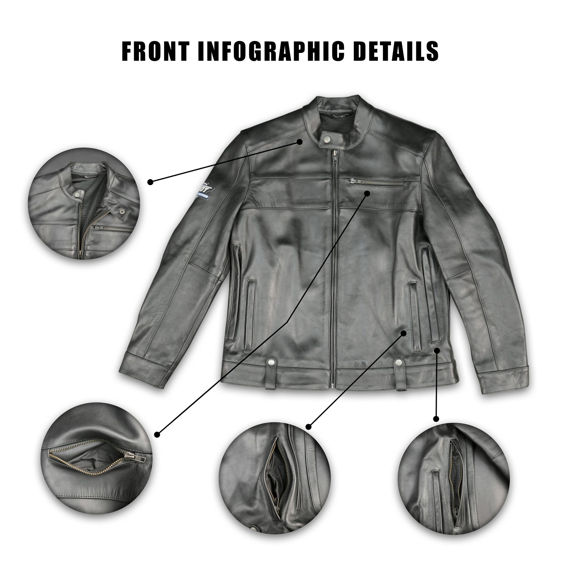 Cogobush Premium Black Real Leather Motorcycle Biker Jacket with Armor Pockets #Desiderio #LeatherJacket #MotorcycleJacket #BikerJacket #GenuineLeather #RidingGear #MensFashion #PremiumLeather