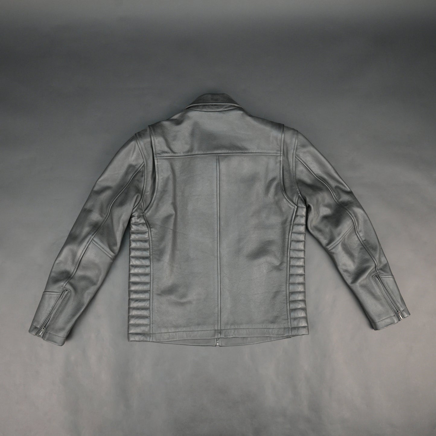 Cogobush Premium Grey Real Leather Motorcycle Biker Jacket with Multiple Pockets #Desiderio #LeatherJacket #MotorcycleJacket #BikerJacket #GenuineLeather #RidingGear #MensFashion #PremiumLeather