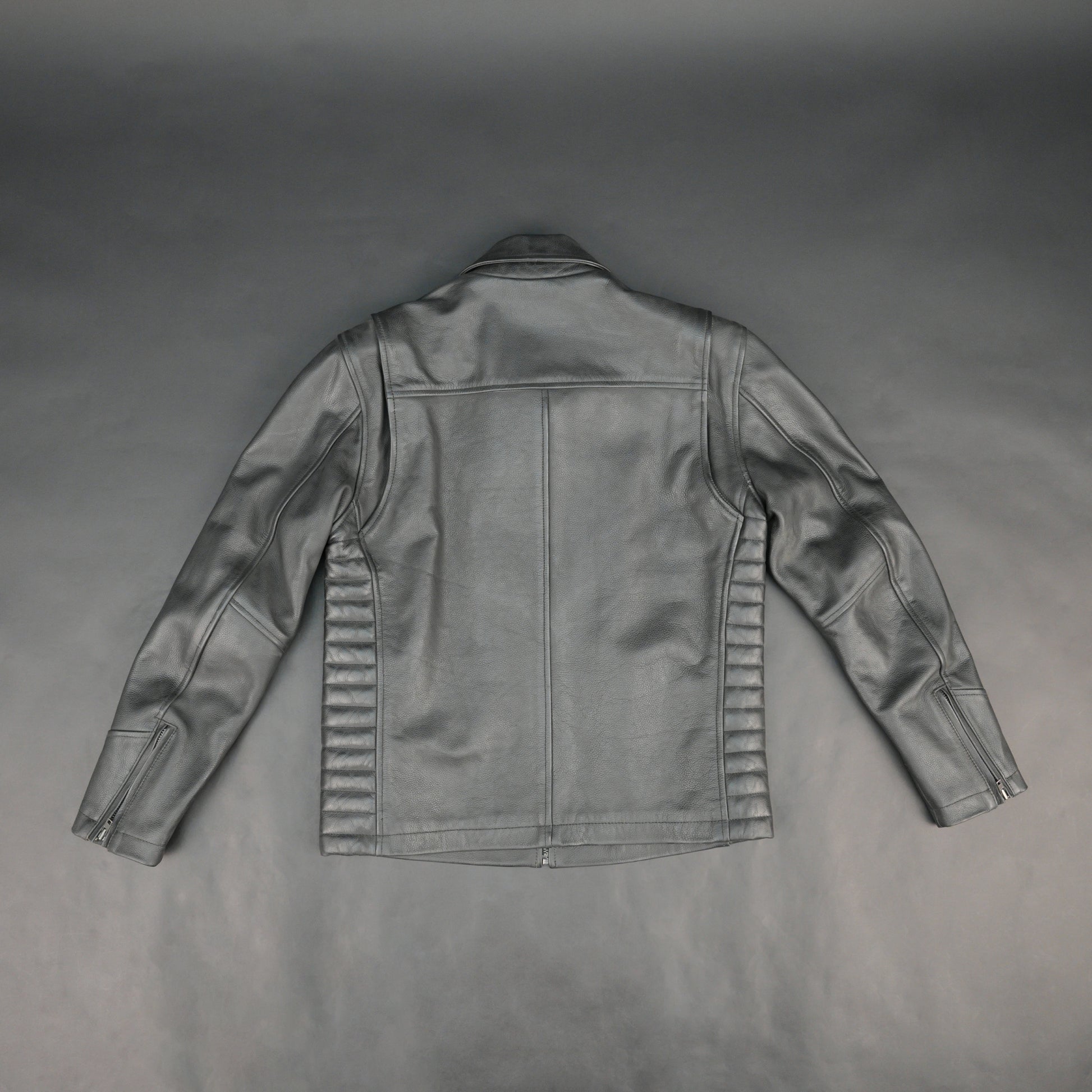 Cogobush Premium Grey Real Leather Motorcycle Biker Jacket with Multiple Pockets #Desiderio #LeatherJacket #MotorcycleJacket #BikerJacket #GenuineLeather #RidingGear #MensFashion #PremiumLeather