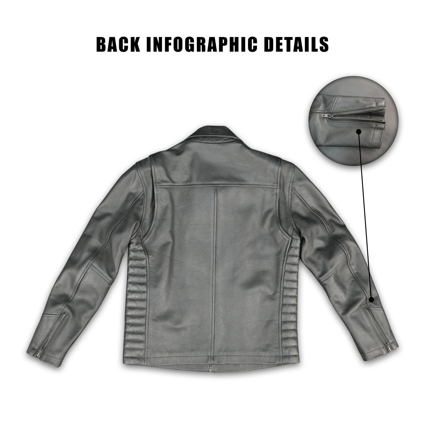 Cogobush Premium Grey Real Leather Motorcycle Biker Jacket with Multiple Pockets #Desiderio #LeatherJacket #MotorcycleJacket #BikerJacket #GenuineLeather #RidingGear #MensFashion #PremiumLeather