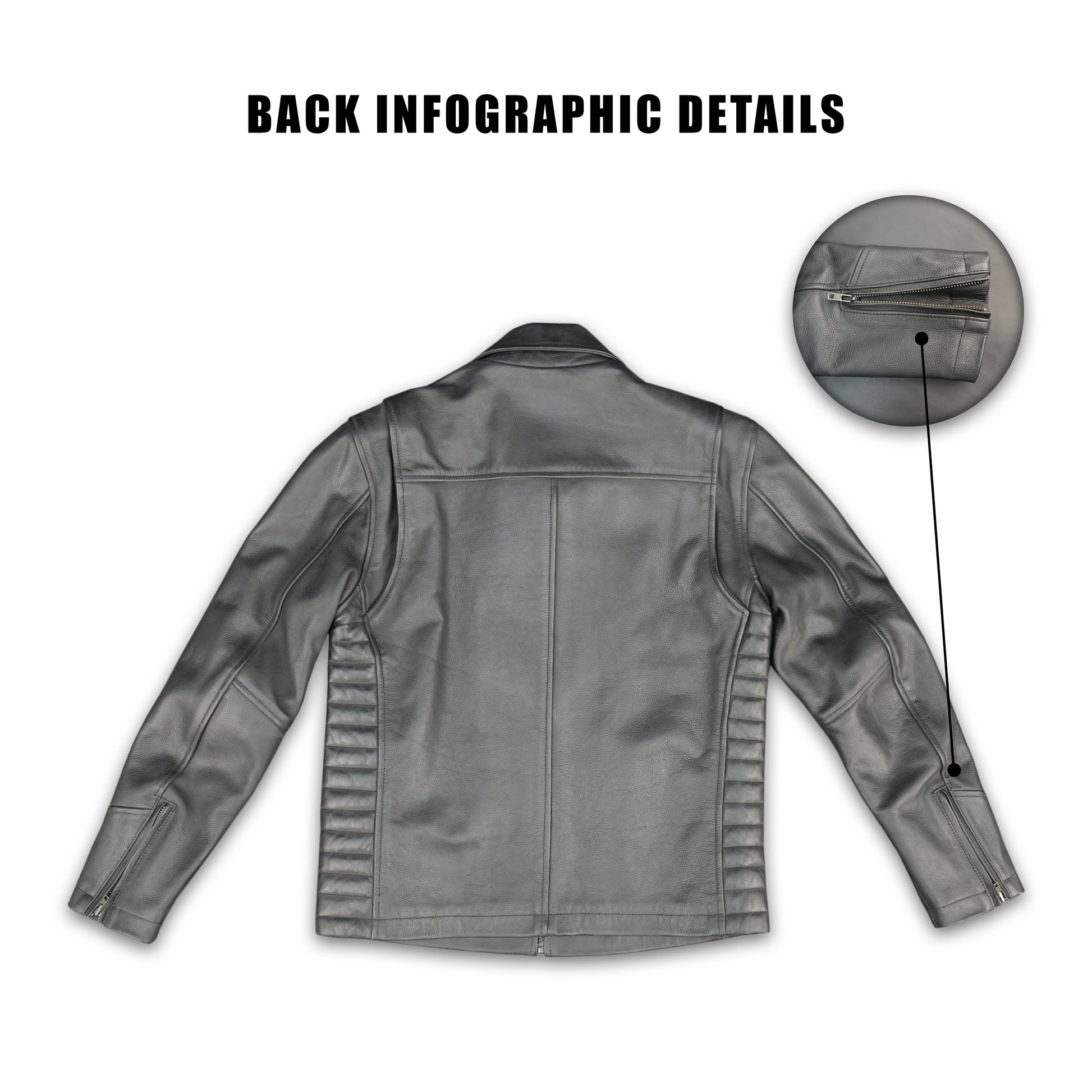 Cogobush Premium Grey Real Leather Motorcycle Biker Jacket with Multiple Pockets #Desiderio #LeatherJacket #MotorcycleJacket #BikerJacket #GenuineLeather #RidingGear #MensFashion #PremiumLeather