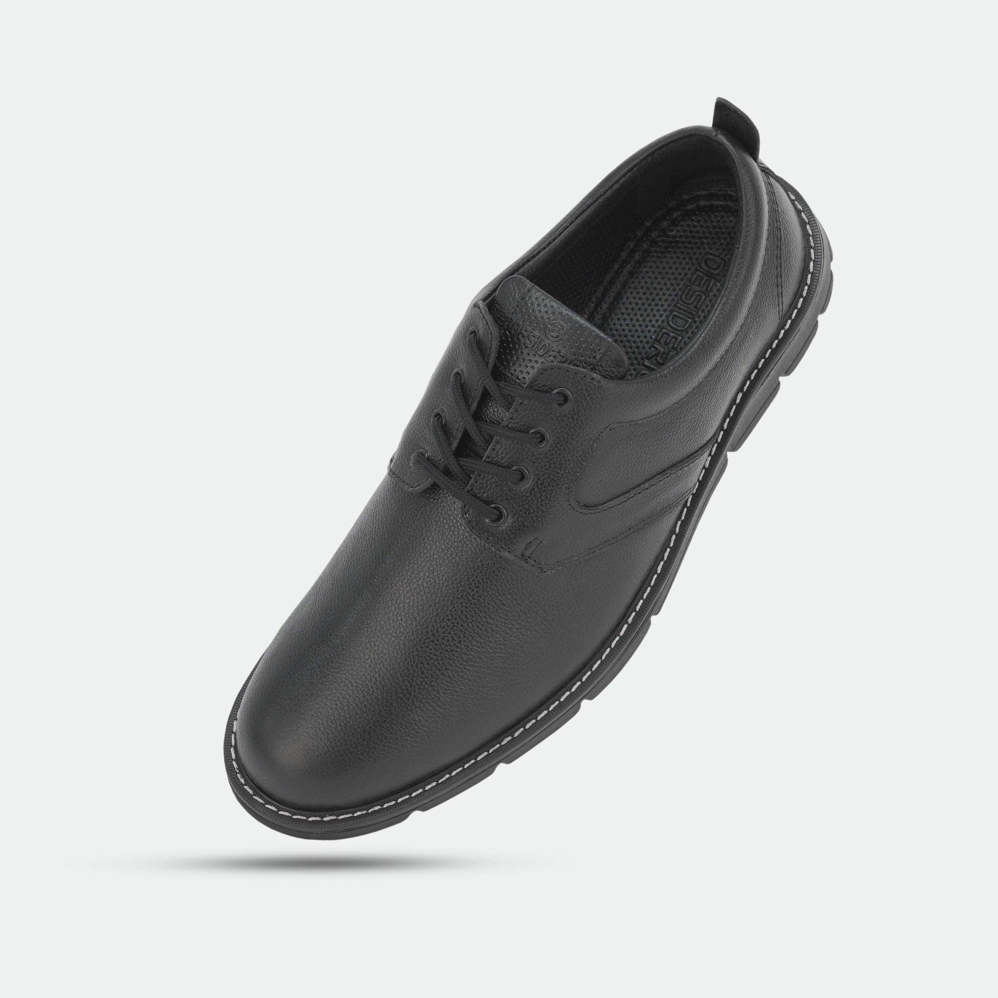 Genuine cow leather milled commute shoes with soft sheep lining, supportive Texon insole, and lightweight EVA sole