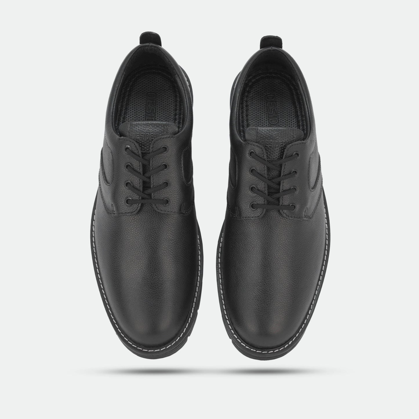 Genuine cow leather milled commute shoes with soft sheep lining, supportive Texon insole, and lightweight EVA sole