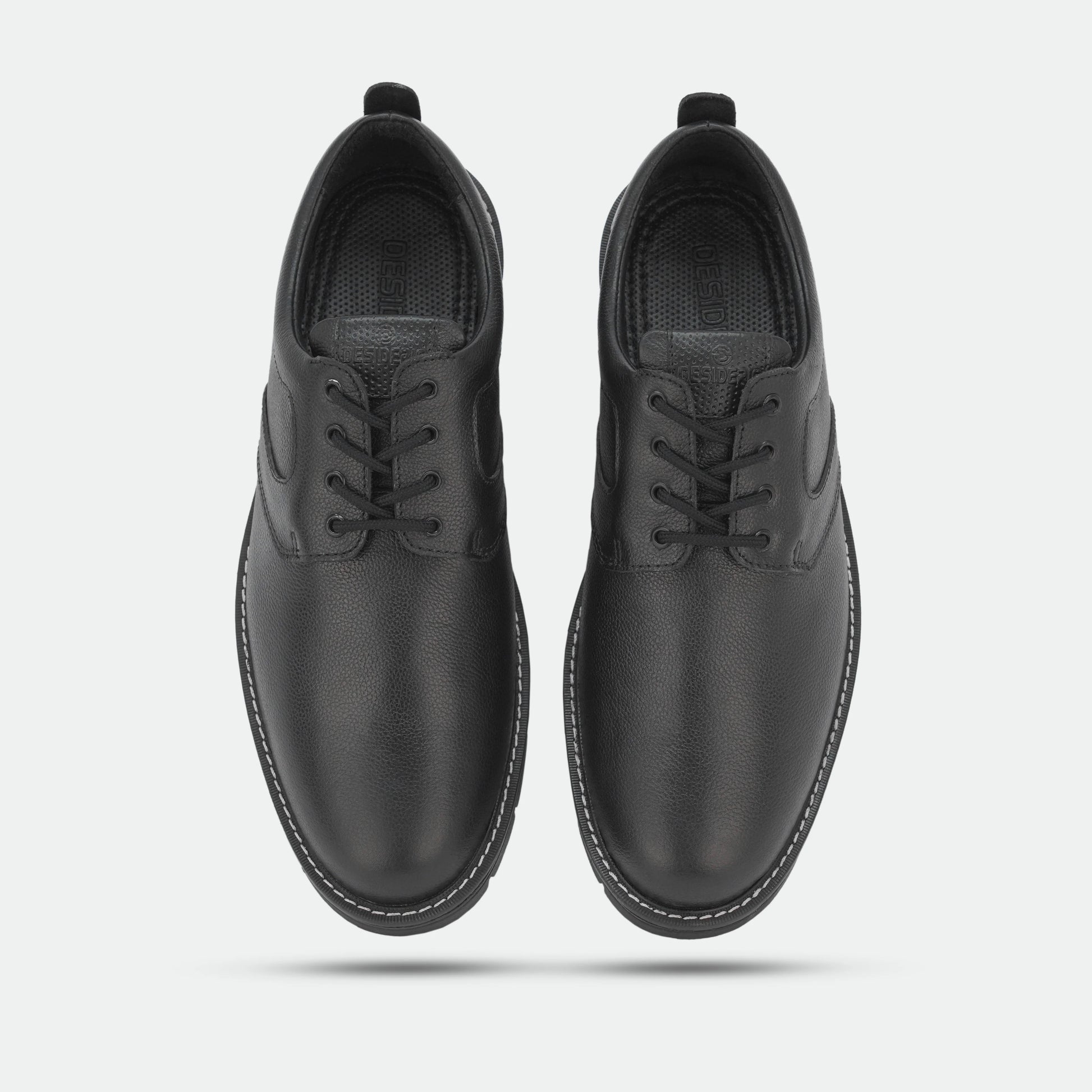 Genuine cow leather milled commute shoes with soft sheep lining, supportive Texon insole, and lightweight EVA sole