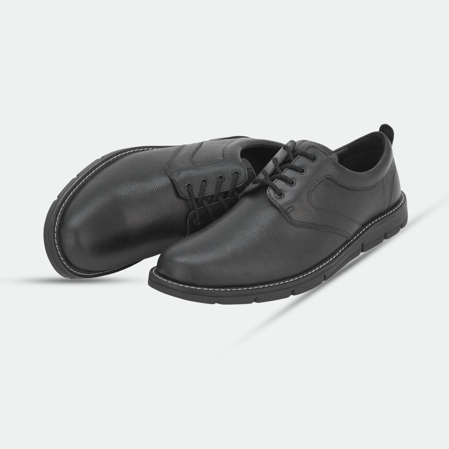 Genuine cow leather milled commute shoes with soft sheep lining, supportive Texon insole, and lightweight EVA sole