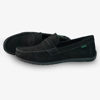 Black cow nubuck leather shoes with sheep leather lining, cushioned EVA insock, Texon insole, and TPR grip sole