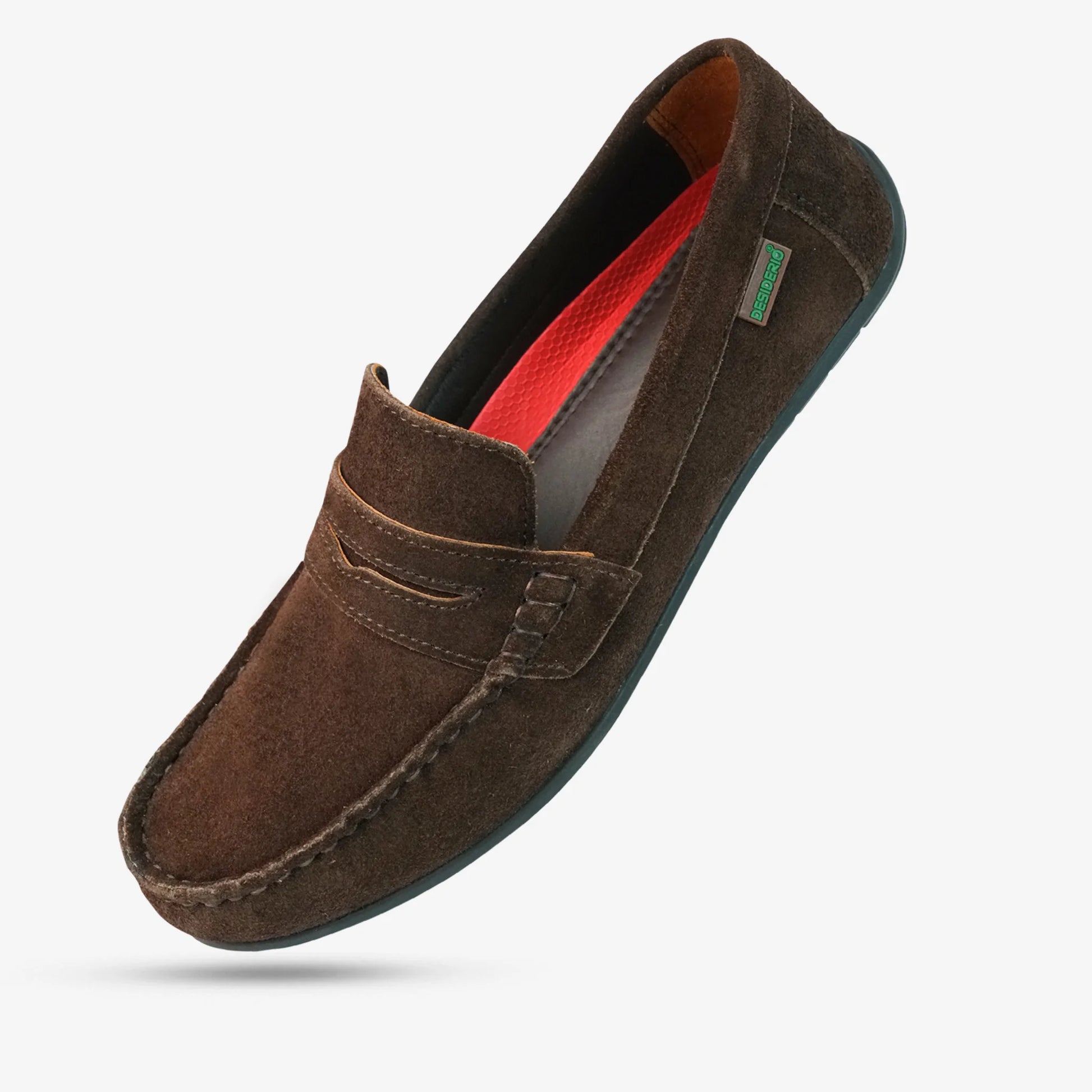 Suede cow leather shoes with sheep leather lining, cushioned EVA insole, Texon support, and TPR grip sole.