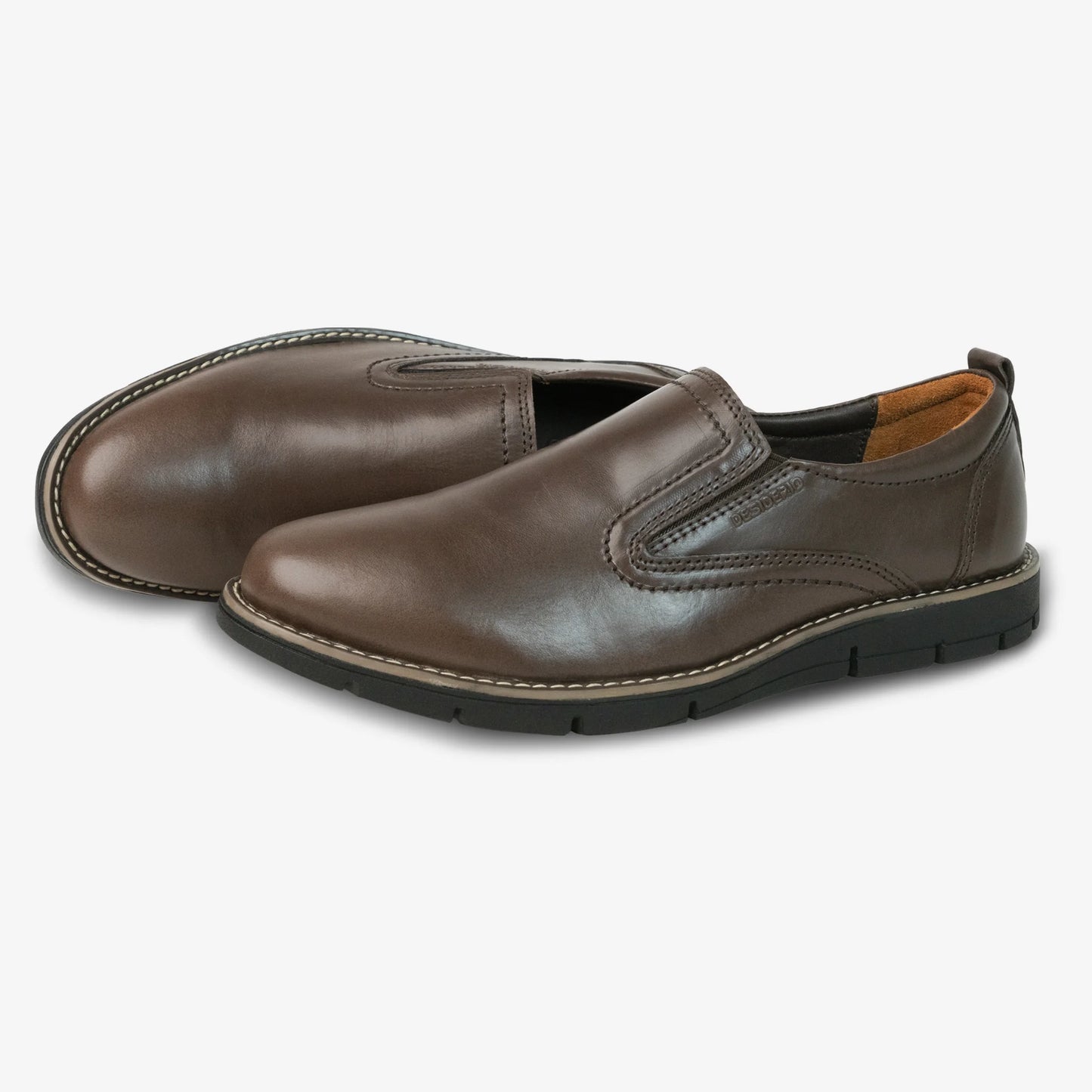 Pull-up cow leather loafers with soft sheep lining, Texon insole, and lightweight EVA sole for comfort, stability, and grip
