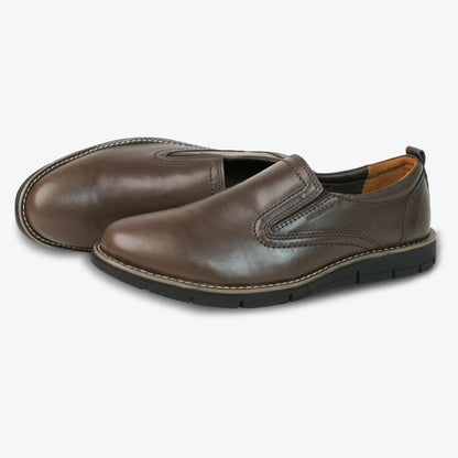 Pull-up cow leather loafers with soft sheep lining, Texon insole, and lightweight EVA sole for comfort, stability, and grip